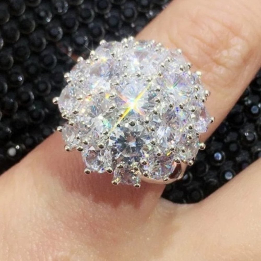 925 silver stamped CZ simulated 3ct stones